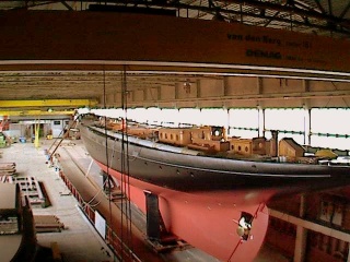 The schooner Atlantic in the days prior to her launching...
